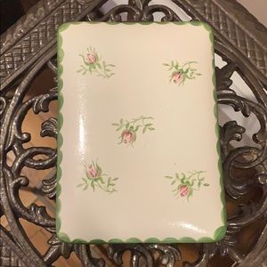 Cream Rose Design Trinket Box